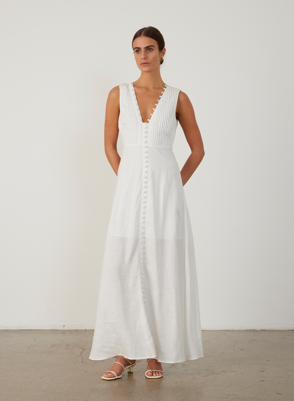 GRACE LINEN MAXI DRESS | CREAM