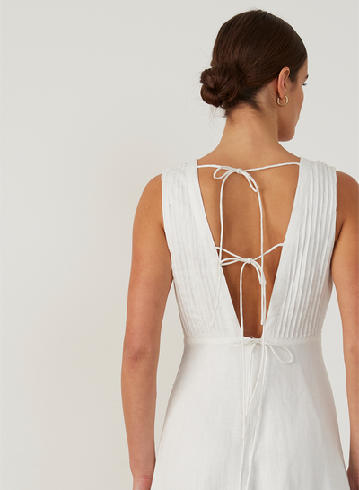 GRACE LINEN MAXI DRESS | CREAM