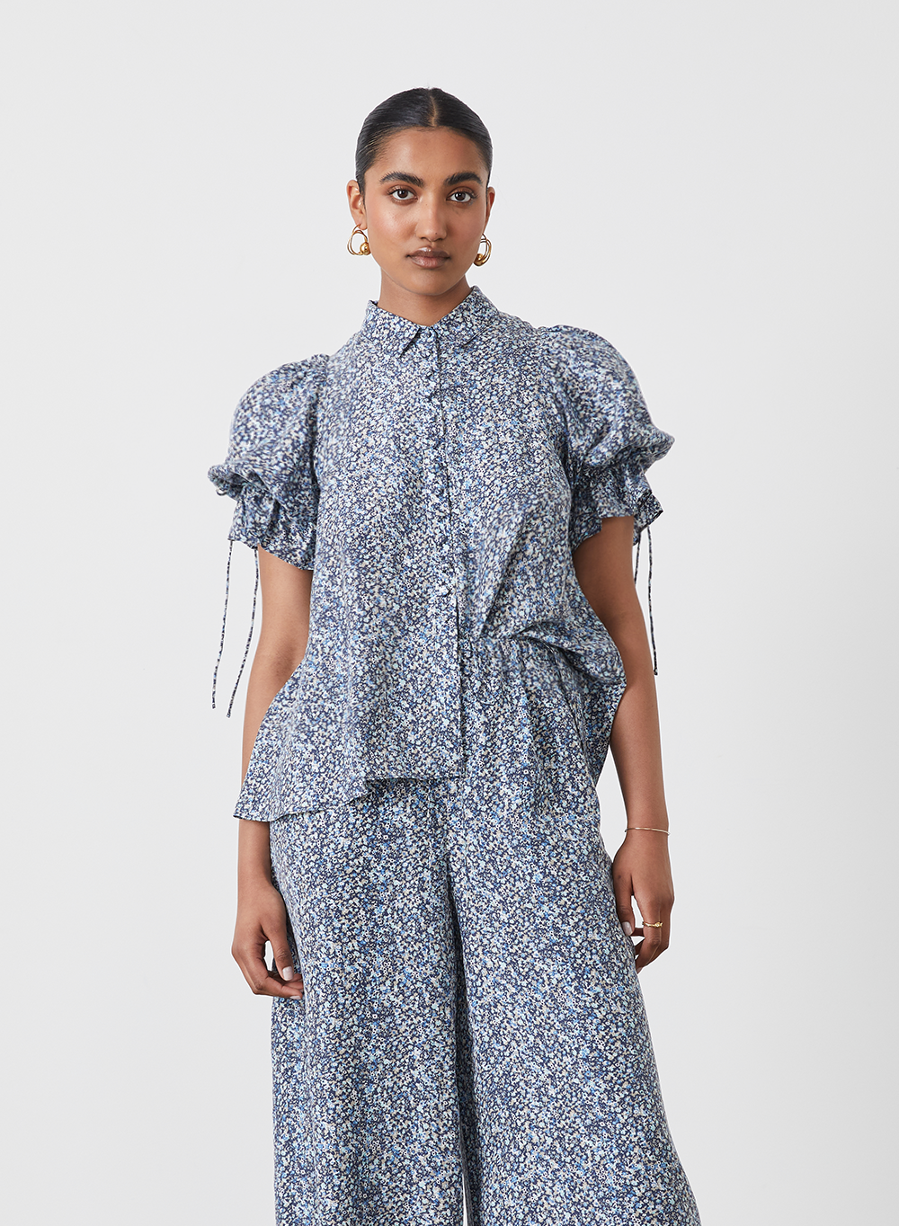 SOPHIA SILK PALAZZO PANT | SANDWASH LICHEN ARTWORK
