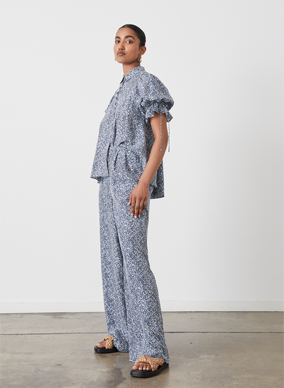 SARA SILK SHIRT |  SANDWASH LICHEN ARTWORK