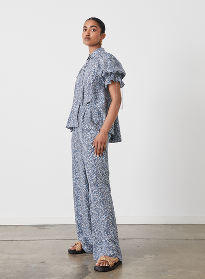 SOPHIA SILK PALAZZO PANT | SANDWASH LICHEN ARTWORK
