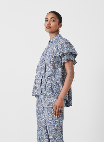 SARA SILK SHIRT |  SANDWASH LICHEN ARTWORK