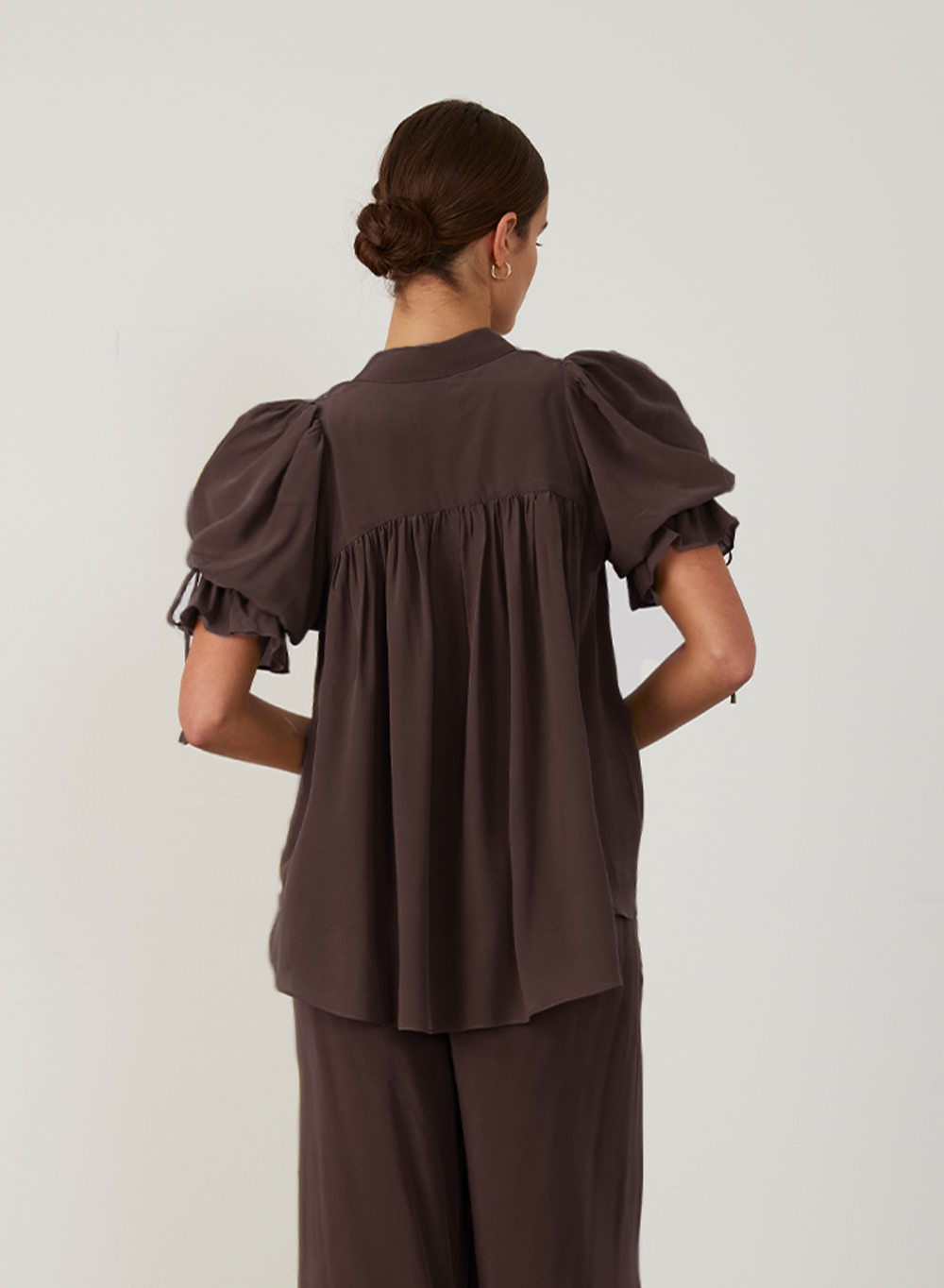 SARA SILK SHIRT | CHOCOLATE