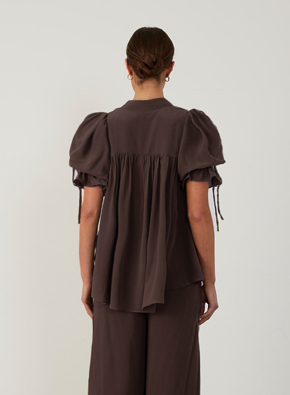 SARA SILK SHIRT | CHOCOLATE