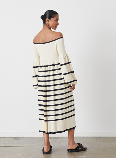 LESLEIGH ORGANIC COTTON CASHMERE MIDI KNIT DRESS