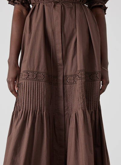 Sonya Organic Cotton Midi Shirt Dress | Chocolate