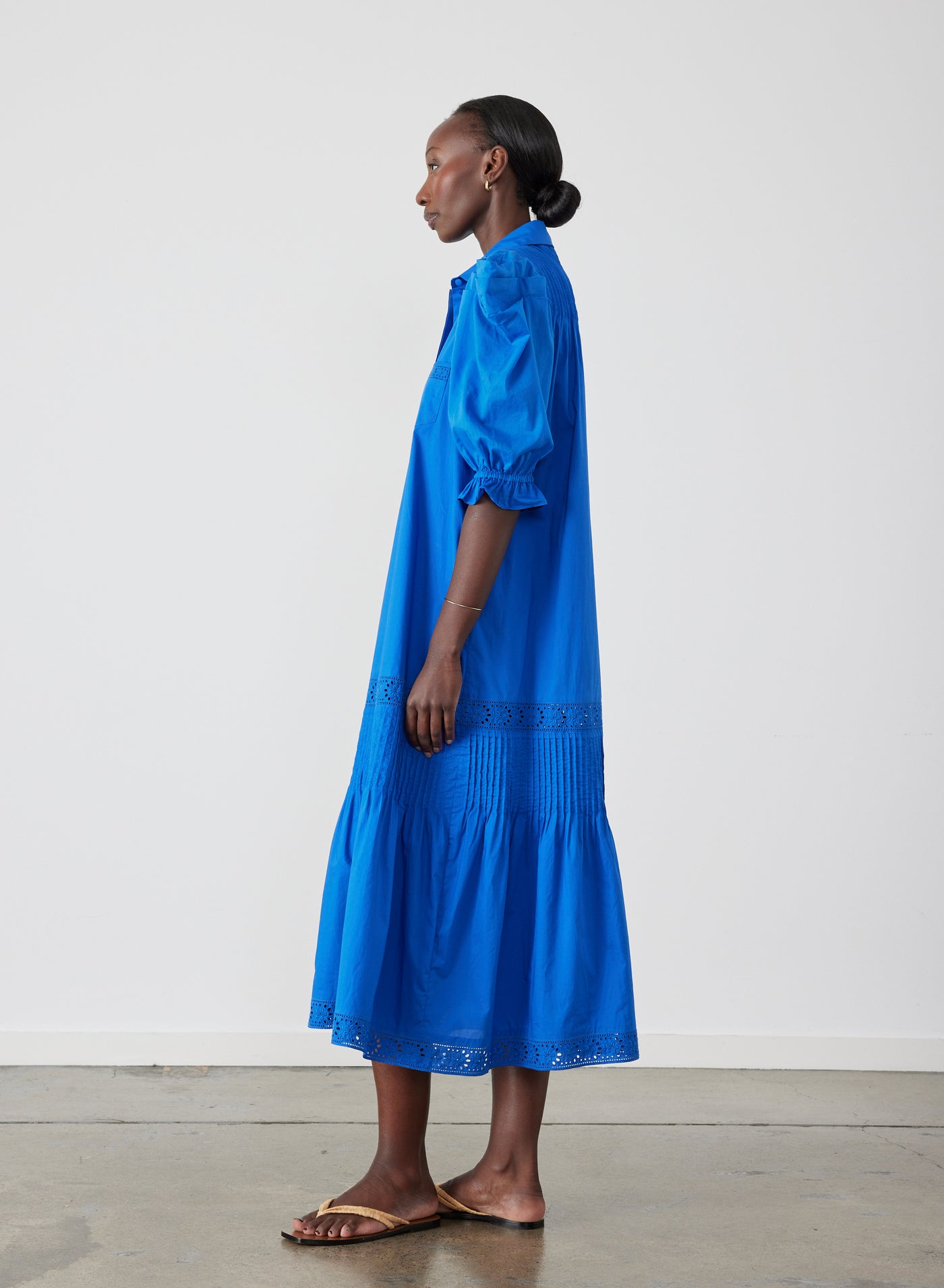 Sonya Organic Cotton Midi Shirt Dress | Lapis Blue