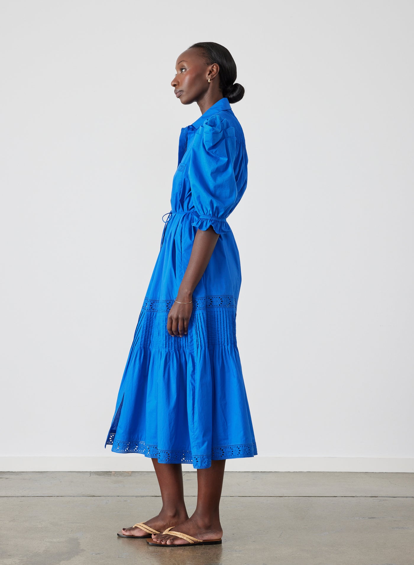 Sonya Organic Cotton Midi Shirt Dress | Lapis Blue