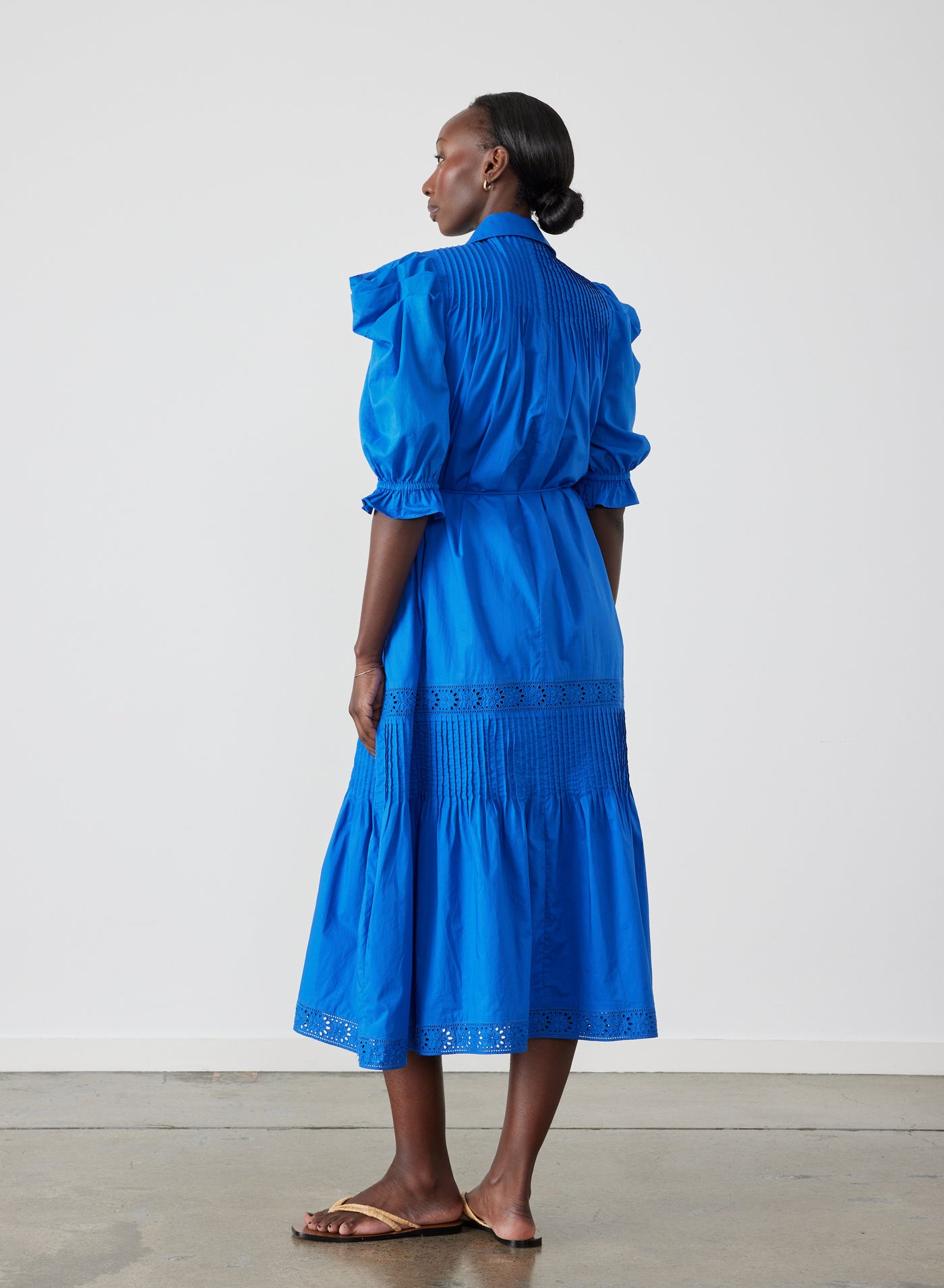 Sonya Organic Cotton Midi Shirt Dress | Lapis Blue