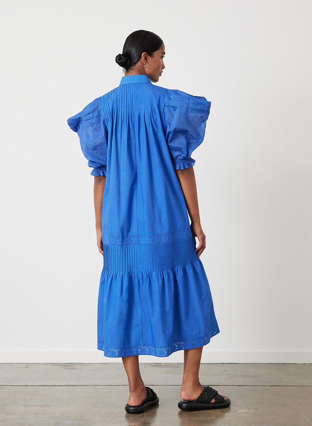 Sonya Organic Cotton Midi Shirt Dress | Lapis Blue