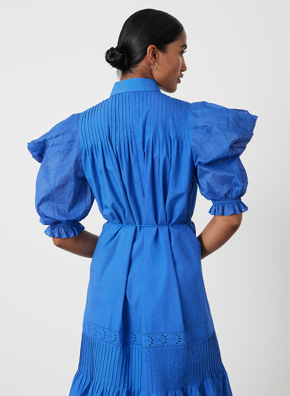 Sonya Organic Cotton Midi Shirt Dress | Lapis Blue