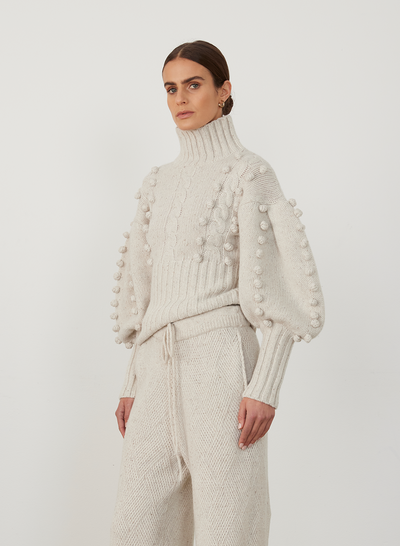 EVA WOOL KNIT |  HEATHER DOT MARLE