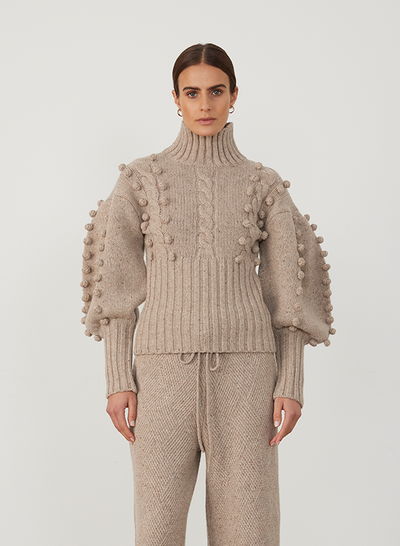 EVA WOOL KNIT | OATMEAL DOT MARLE