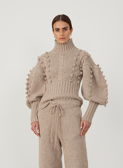 Eva Wool Knit | Oatmeal Dot Marle