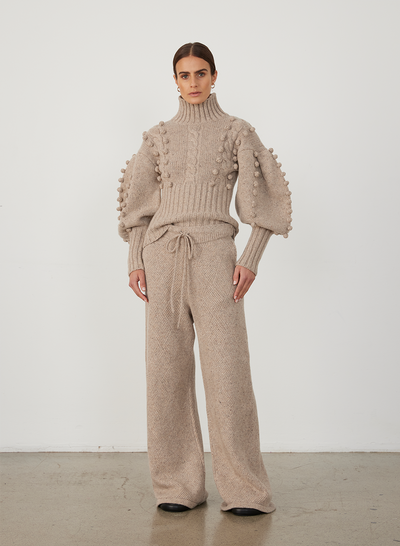 Eva Wool Knit | Oatmeal Dot Marle