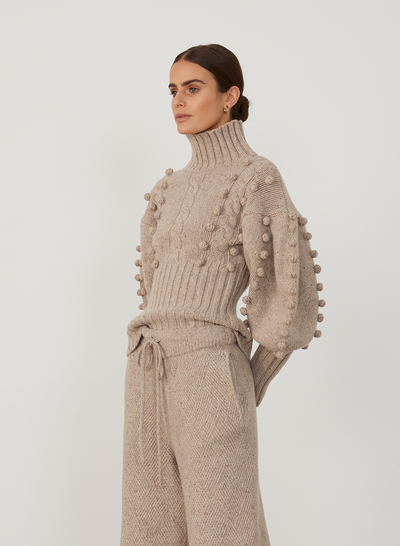 EVA WOOL KNIT | OATMEAL DOT MARLE