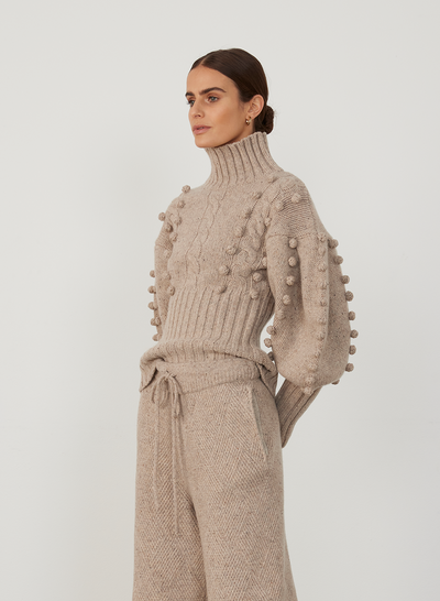 Eva Wool Knit | Oatmeal Dot Marle