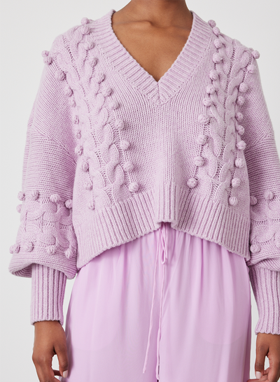 ELSA WOOL CROP KNIT | ORCHID MARLE