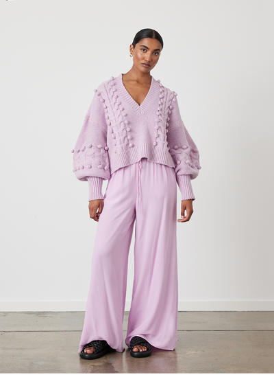 ELSA WOOL CROP KNIT | ORCHID MARLE