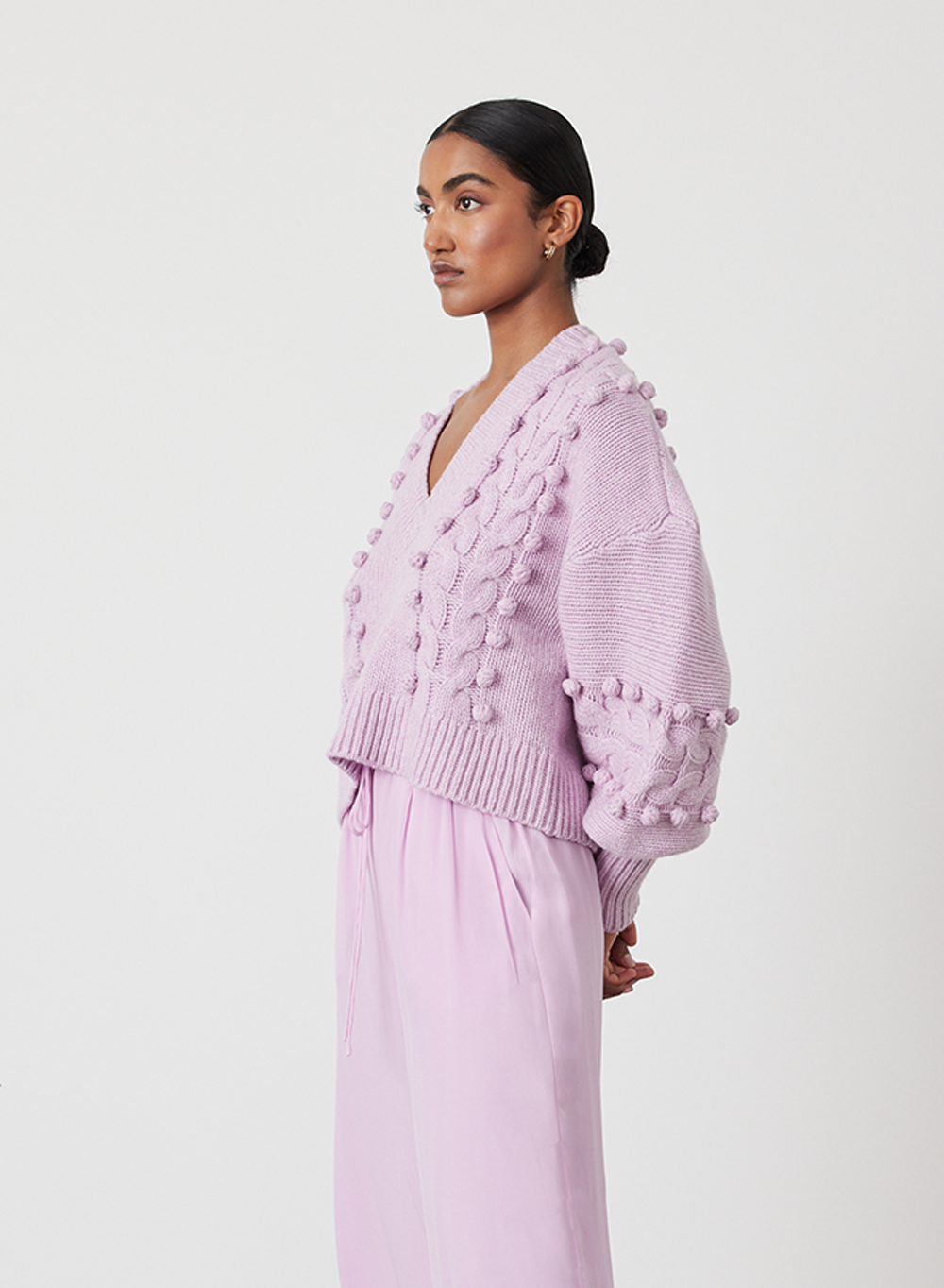 ELSA WOOL CROP KNIT | ORCHID MARLE