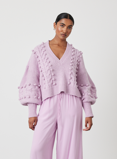 ELSA WOOL CROP KNIT | ORCHID MARLE