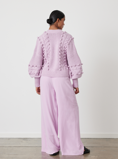 ELSA WOOL CROP KNIT | ORCHID MARLE
