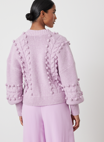 ELSA WOOL CROP KNIT | ORCHID MARLE