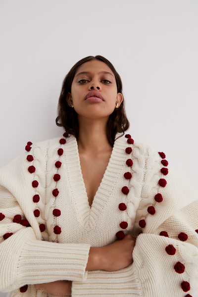ELSA WOOL CROP KNIT | CREAM RHUBARB