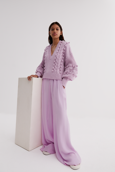 ELSA WOOL CROP KNIT | ORCHID MARLE