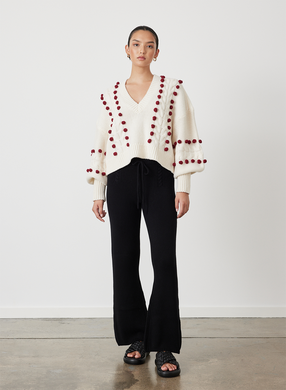 ELSA WOOL CROP KNIT | CREAM RHUBARB
