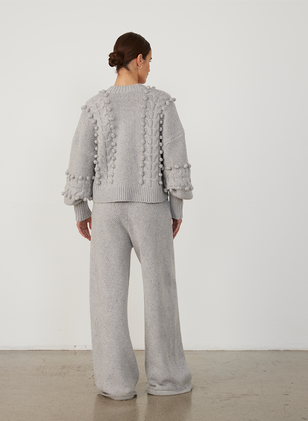 ELSA WOOL CROP KNIT | GREY DOT MARLE