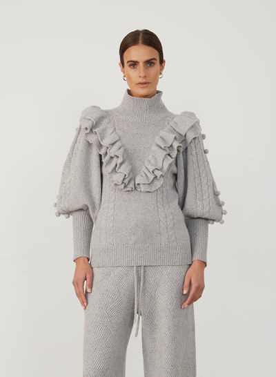FELICITY WOOL KNIT | GREY DOT MARLE