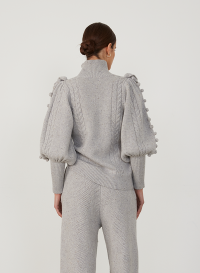 FELICITY WOOL KNIT | GREY DOT MARLE