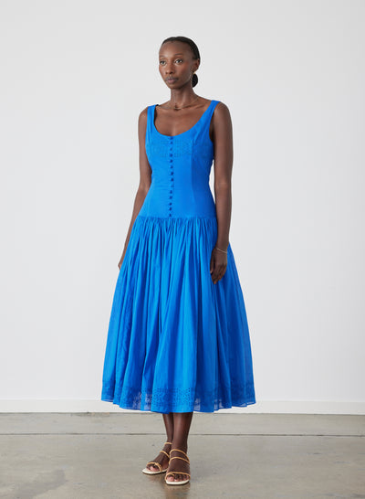 Belle Organic Cotton Midi Dress | Lapis Blue