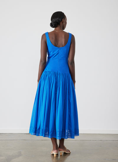 Belle Organic Cotton Midi Dress | Lapis Blue