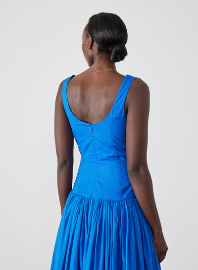 Belle Organic Cotton Midi Dress | Lapis Blue