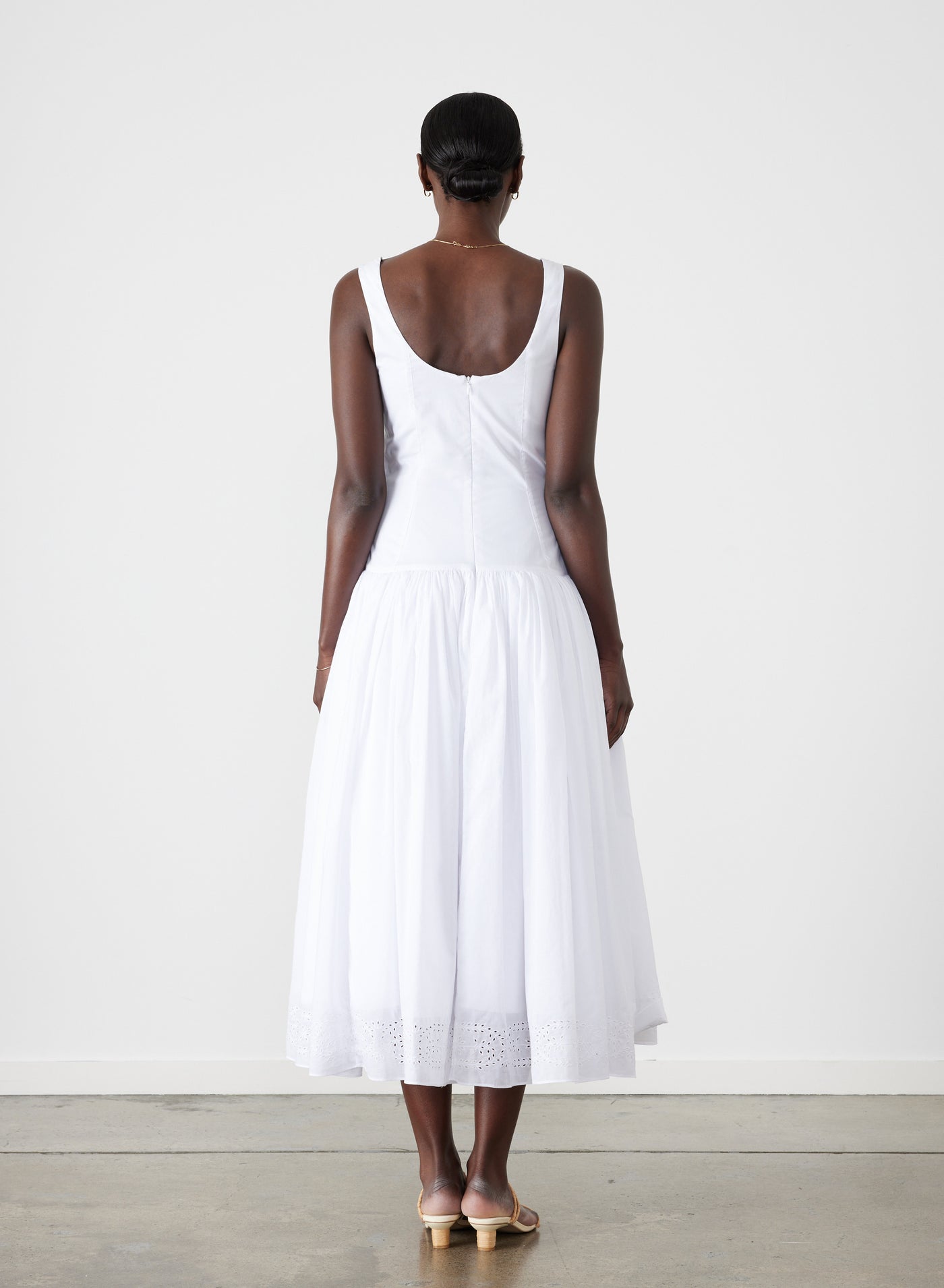 Belle Organic Cotton Midi Dress | Optical White