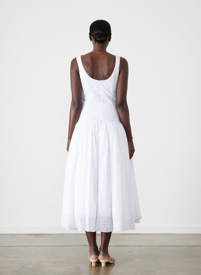Belle Organic Cotton Midi Dress | Optical White