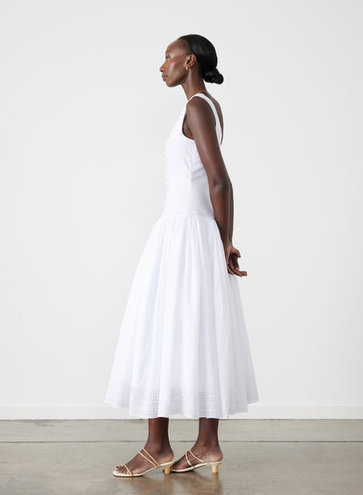 Belle Organic Cotton Midi Dress | Optical White