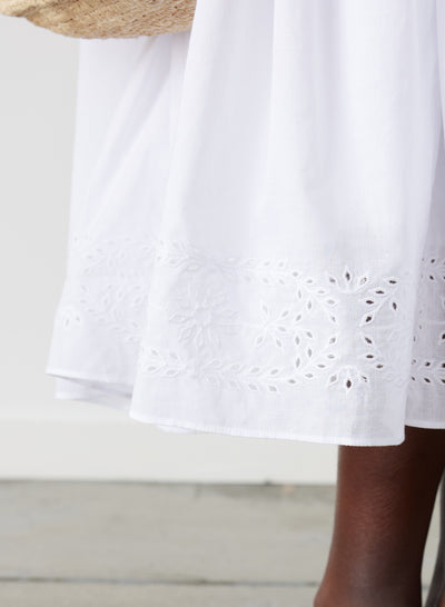 Belle Organic Cotton Midi Dress | Optical White