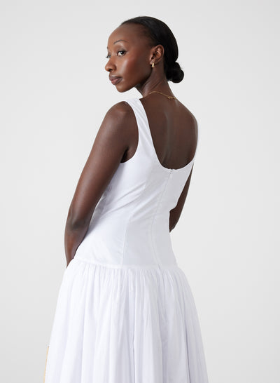 Belle Organic Cotton Midi Dress | Optical White