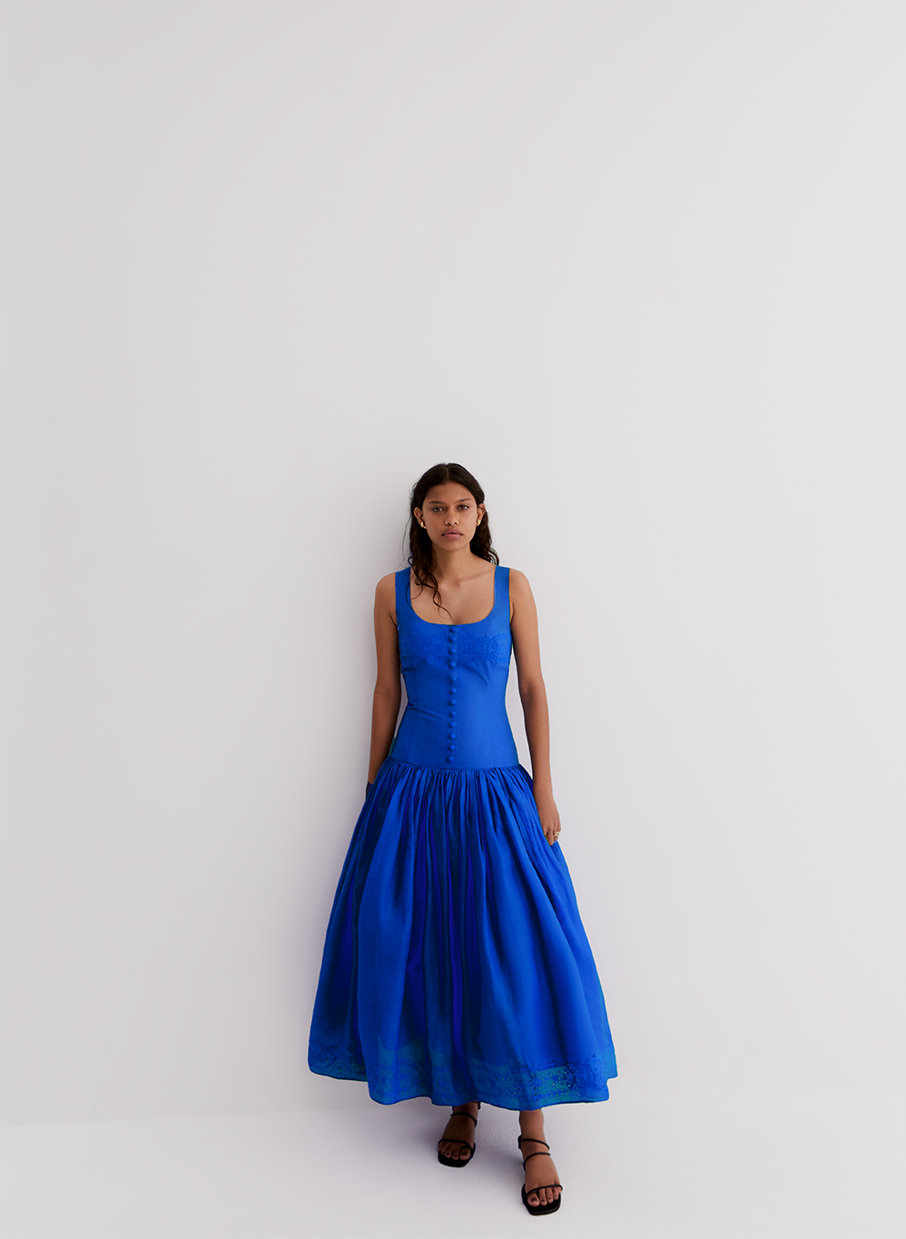 Belle Organic Cotton Midi Dress | Lapis Blue