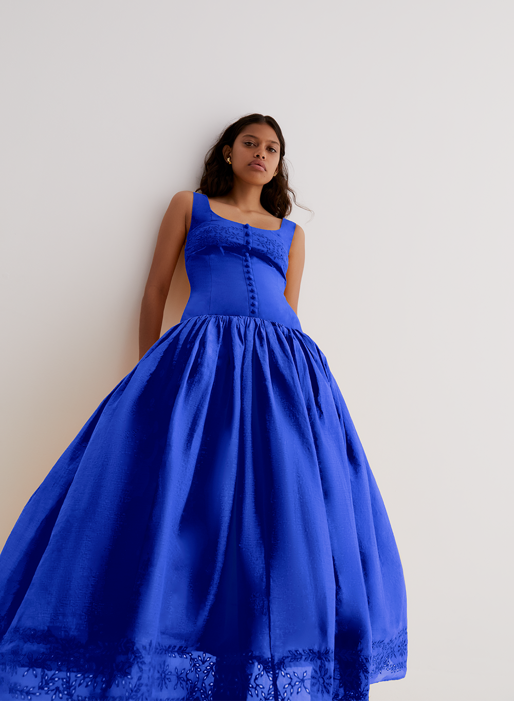 Belle Organic Cotton Midi Dress | Lapis Blue