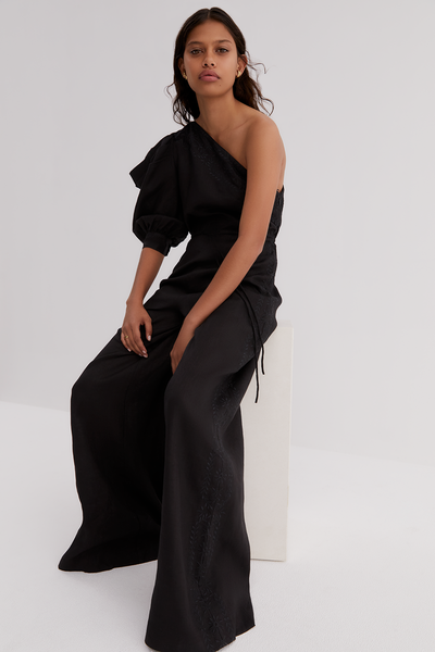 Valentina Linen Jumpsuit | Black