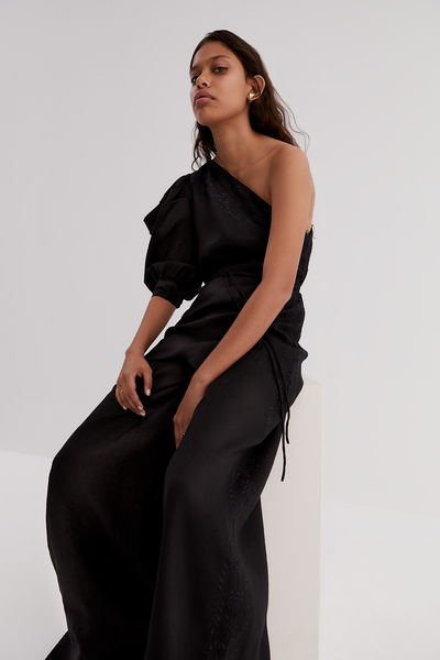 VALENTINA LINEN JUMPSUIT | BLACK