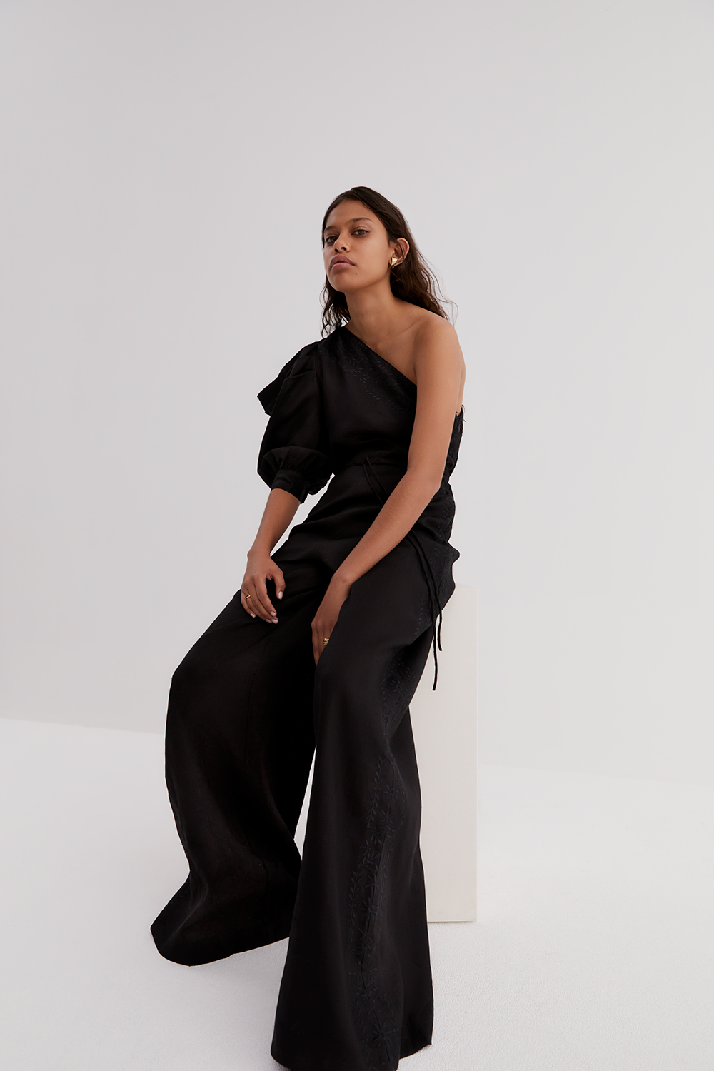 VALENTINA LINEN JUMPSUIT | BLACK