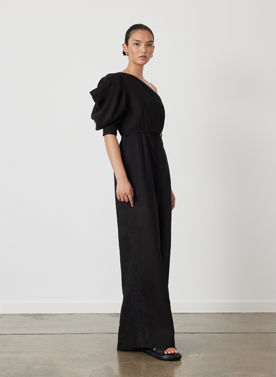 VALENTINA LINEN JUMPSUIT | BLACK