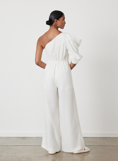 VALENTINA LINEN JUMPSUIT | CREAM