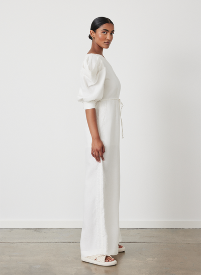 VALENTINA LINEN JUMPSUIT | CREAM