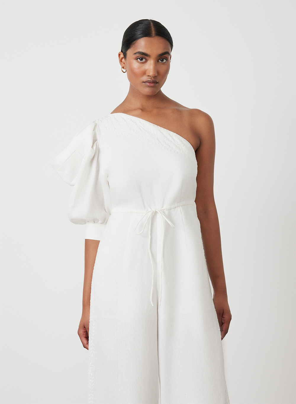 VALENTINA LINEN JUMPSUIT | CREAM